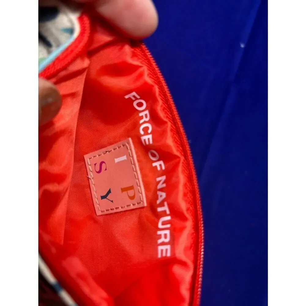 ipsy Coral-Red Printed Cosmetic Pouch